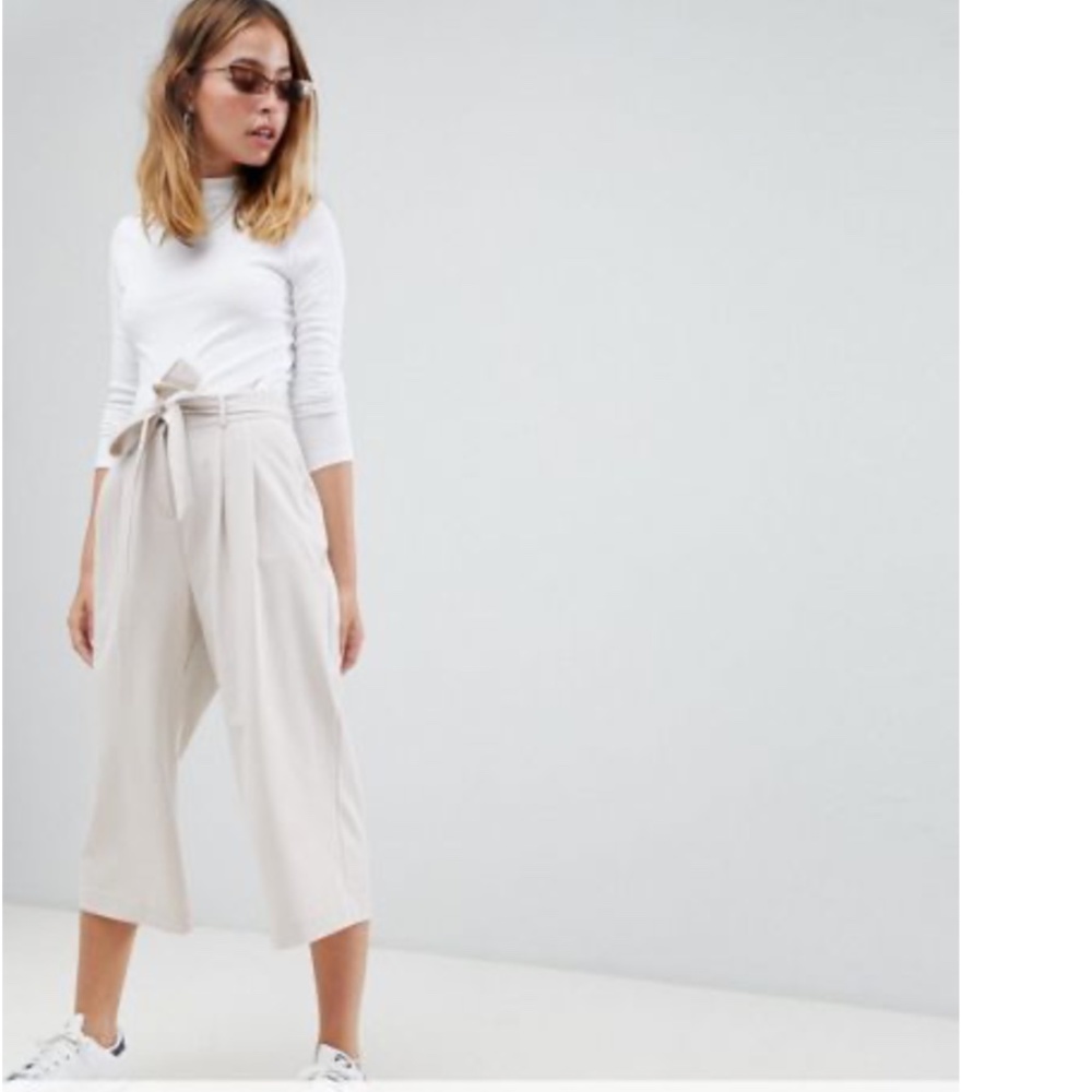 ASOS DESIGN Petite the culotte with tie waist